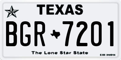 TX license plate BGR7201