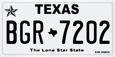 TX license plate BGR7202