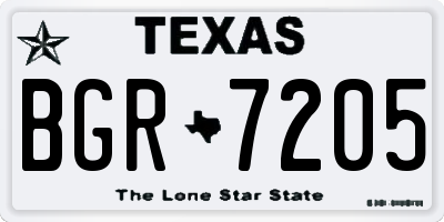 TX license plate BGR7205