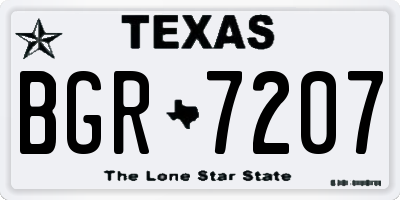 TX license plate BGR7207
