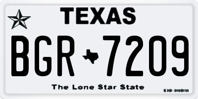 TX license plate BGR7209
