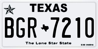 TX license plate BGR7210