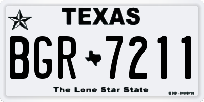 TX license plate BGR7211