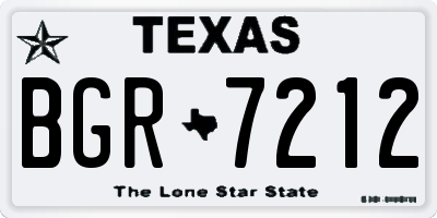 TX license plate BGR7212