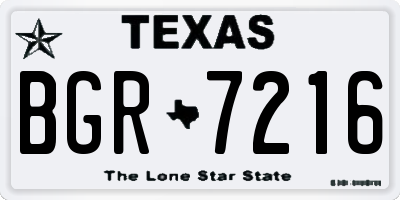 TX license plate BGR7216