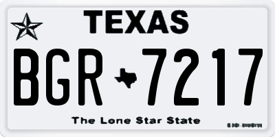 TX license plate BGR7217