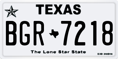 TX license plate BGR7218