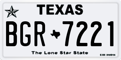 TX license plate BGR7221