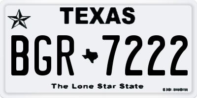 TX license plate BGR7222