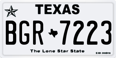 TX license plate BGR7223