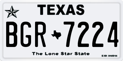 TX license plate BGR7224
