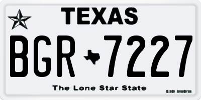 TX license plate BGR7227
