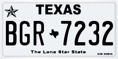 TX license plate BGR7232