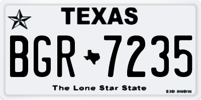 TX license plate BGR7235