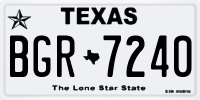 TX license plate BGR7240