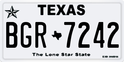 TX license plate BGR7242