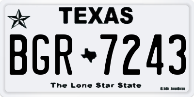 TX license plate BGR7243