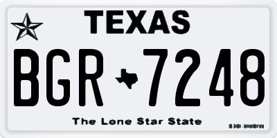 TX license plate BGR7248