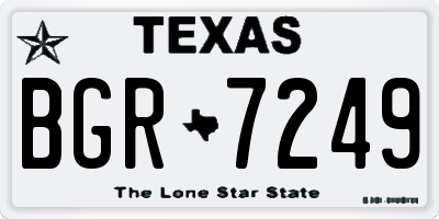 TX license plate BGR7249