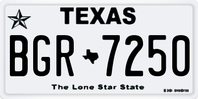 TX license plate BGR7250