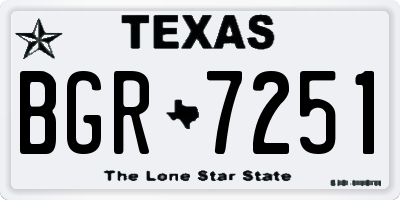 TX license plate BGR7251