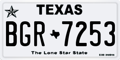 TX license plate BGR7253