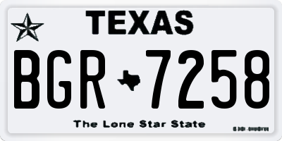 TX license plate BGR7258
