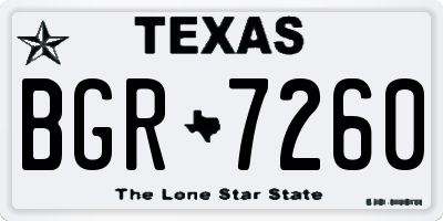 TX license plate BGR7260
