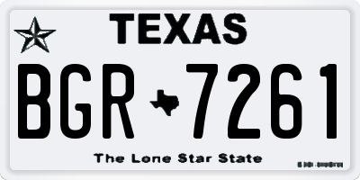 TX license plate BGR7261