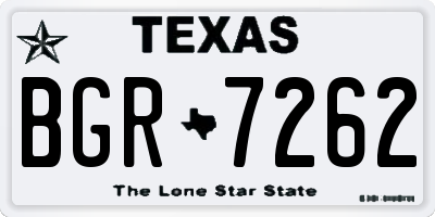 TX license plate BGR7262