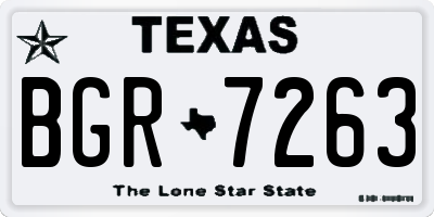 TX license plate BGR7263