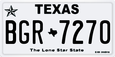 TX license plate BGR7270