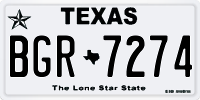 TX license plate BGR7274