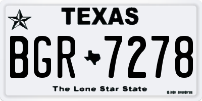 TX license plate BGR7278