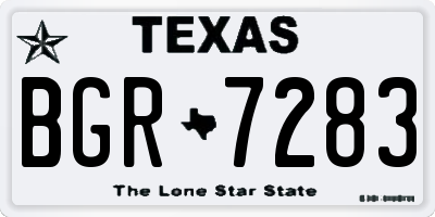 TX license plate BGR7283