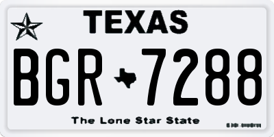 TX license plate BGR7288
