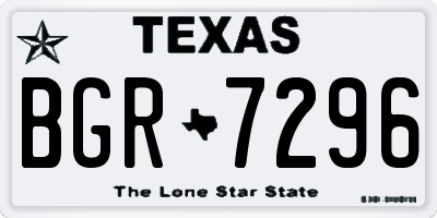 TX license plate BGR7296