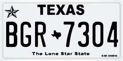 TX license plate BGR7304