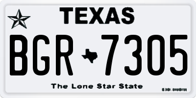 TX license plate BGR7305
