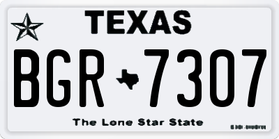 TX license plate BGR7307