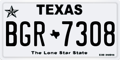 TX license plate BGR7308