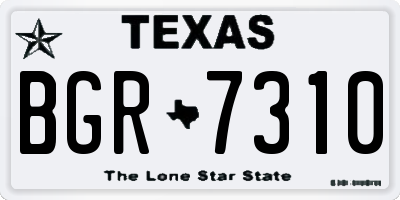 TX license plate BGR7310