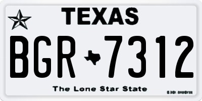 TX license plate BGR7312