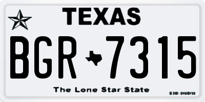 TX license plate BGR7315