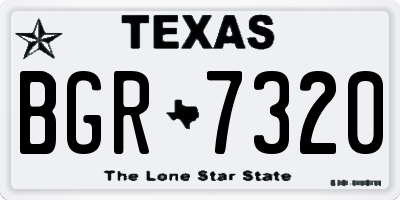 TX license plate BGR7320