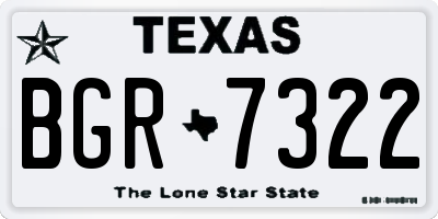 TX license plate BGR7322