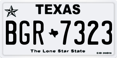 TX license plate BGR7323