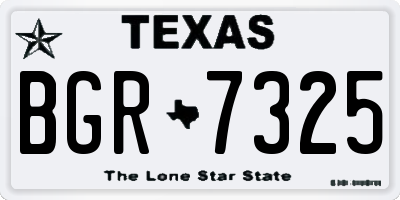 TX license plate BGR7325