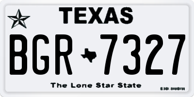 TX license plate BGR7327