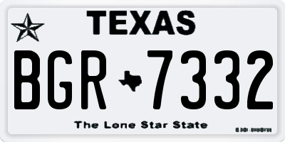 TX license plate BGR7332